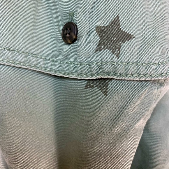 C&C California Flowy Sage green Boho Stars Print Jogger 100 % Lyocell Pants Sz M - Picture 9 of 13